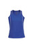 A blue ladies' singlet featuring a classic design with contrast piping and a logo.
