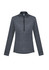 A grey women's jumper featuring a half-zip collar and long sleeves, with a subtle textured pattern.