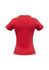 A red ladies short sleeve tee with a fitted silhouette and a classic crew neck, featuring a logo on the back.