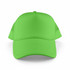 A bright green Classic 5 Panel Trucker Mesh Cap with a solid front and mesh sides. It features a logo.