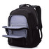 A black High Sierra extension backpack with multiple compartments and a light grey interior and mesh side pockets.