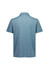 A short sleeve polo shirt in a light blue colour with a collar, featuring a logo on the back.