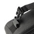 A grey cooler bag with a prominent black buckle strap attachment. It features a simple, minimalist design.