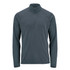 A men's pullover in dark grey with a 1/4 zip collar and long sleeves. Features a logo on the chest.