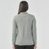 A grey long-sleeve polo shirt for women, featuring a classic collar and a fitted design. Includes a logo.