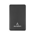A solid black power bank with a logo on the front, designed for charging electronic devices.
