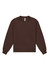 A brown crew sweatshirt with long sleeves and a round neckline, featuring a simple design and a logo.