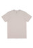 A light beige men's short sleeve t-shirt with a simple design and a logo on the front.