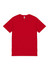 A red short sleeve tee with a label inside and no visible graphics or branding.