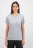 A short sleeve tee in grey, featuring a simple design and a standard fit. It has a logo on it.