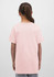 A back view of a pink short sleeve tee. The shirt is plain with no visible logos or designs.