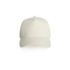 A white perforated cap with a curved peak and a structured fit. The cap features a branding logo.