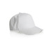 A white perforated cap with a curved brim, featuring a logo on the side.