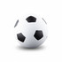 A high bounce soccer ball with white and black panels, featuring a standard soccer ball design. It has a logo on it.