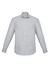 A light grey slim fit long sleeve button-up shirt with a collar and buttons down the front. It features a logo.