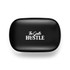 A black case with a smooth surface and a logo on the top. The case features rounded edges.