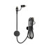 A black charging cable with a round connector and a clip for organisation. It has a sleek, modern design.