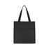 A black cooler bag with a simple design, featuring two front pockets and dual carrying handles.