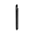 A black magnetic wallet with a slim profile, designed to hold cards and function as a phone stand.