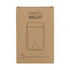 A brown cardboard box featuring a magnetic wallet design with a phone stand function. The box includes a logo.