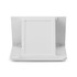 A white Glide Phone Stand with an adjustable rear support, designed for holding a mobile device.