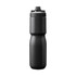 A drink bottle in matte black, featuring an ergonomic design and a lid with a spout, includes a logo.