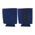 A blue magnetic stubby holder with a textured patch and a classic design, suitable for standard drink bottles.