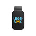 A black visor glasses holder with a colourful logo featuring the words "TropiCool".