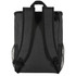 A dark grey backpack with adjustable straps and mesh side pockets, designed as a cooler bag.