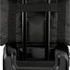 A packable travel duffel bag in black with adjustable straps and a retractable handle. Features a logo.