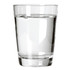 A glass carry cup filled with clear water, featuring a sleek, transparent design and a smooth rim.