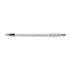 A metal pen in white with silver accents, featuring a smooth barrel design and a branding logo on the surface.