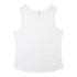 A white women's active tank top featuring a fitted design and a small logo tag.