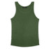 An olive green women's tank top with a simple design and a logo. Ideal for casual wear or layering.