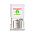A drink bottle in a gift box, featuring a stainless steel hip flask and a festive interior design.
