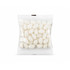A clear cello bag filled with white jelly beans, showcasing their shiny, smooth surface.