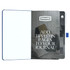 A blue Nova Bound JournalBook with blank pages and a branding logo on the inside cover.