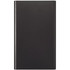 A sleek black powerbank charger with a smooth finish and a minimalistic design. It features a logo on the surface.