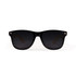 Bamboo sunglasses with a black frame and dark lenses, featuring a logo on the side.