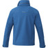 A blue Peyto Softshell Jacket for men, featuring a sleek design and a logo on the back.
