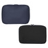 A dark navy and black recycled organiser pouch with zipper closures. The pouch features a logo.