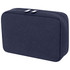 A navy organiser pouch with a zip closure and a simple design, featuring a logo on the front.