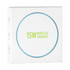 A white box containing a wireless charger with a circular design and a light blue rim. The box features branding.