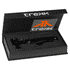 A black multi-tool with various functions, displayed in a sleek black box featuring a logo.