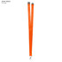 An orange Polyester lanyard, 20mm wide, featuring a clip and a logo, suitable for events and exhibitions.