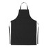 A black cotton apron for ages 8-12, featuring a front pocket and ties at the neck and waist.