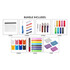 A travel bundle including various health and personal care items in multiple colours, with a branded storage pouch.