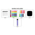A clear pouch includes a black nail polish, a coloured file set, and a purple bottle of nail treatment.
