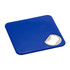 A drink bottle opener coaster in vibrant blue with a metal opener cutout on one corner. Features a logo.