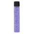 A clear tube filled with purple bath salts, topped with a black cap. The tube is slender and transparent.